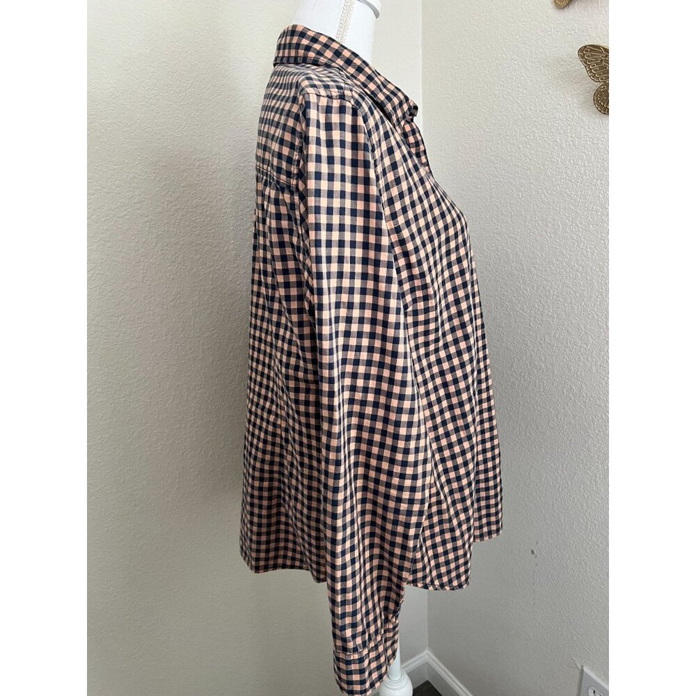 Sold| Pendleton Womens XL Navy & orange Checkered Button-Up Shirt - Picture 4 of 9